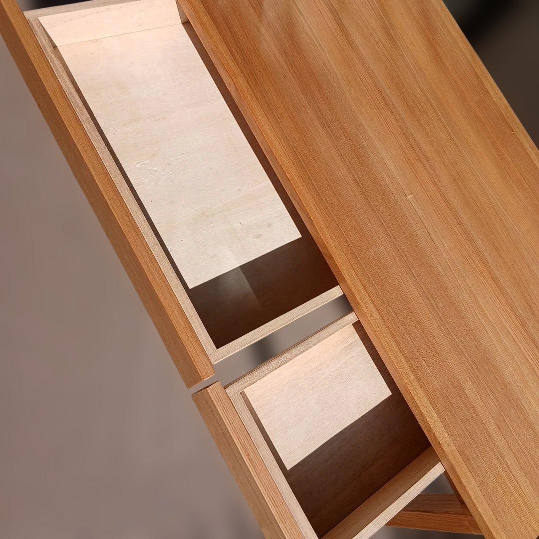 木製シンプルデスク 引き出し付き