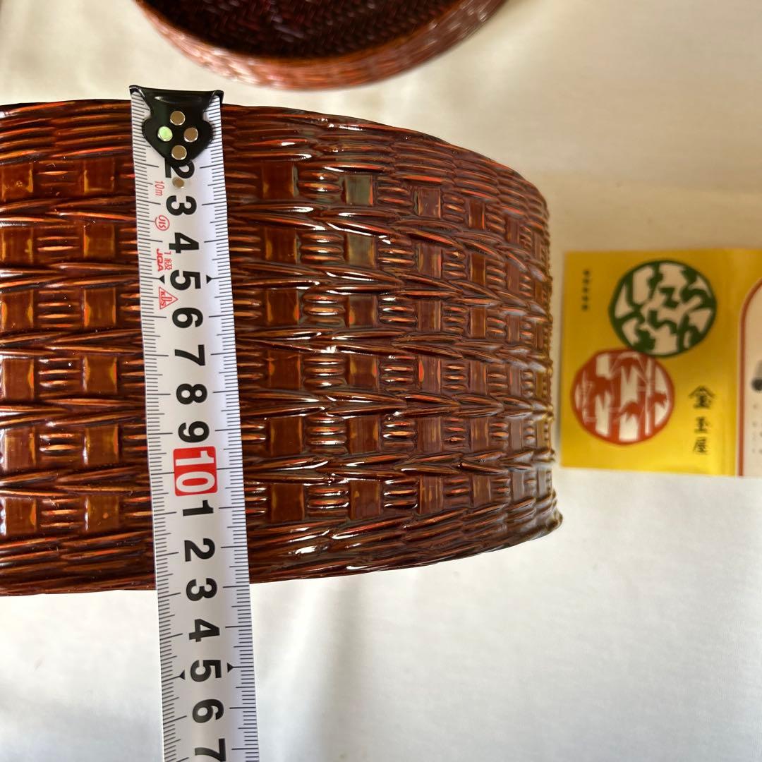 籃胎漆器　福岡県特産　玉屋　茶櫃　蓋付き　未使用