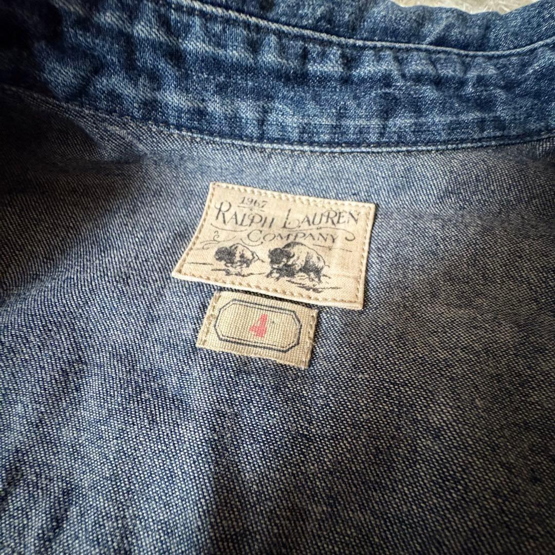 ラルフローレン ウエスタン ダンガリーシャツ デニム インディゴ サイズ4