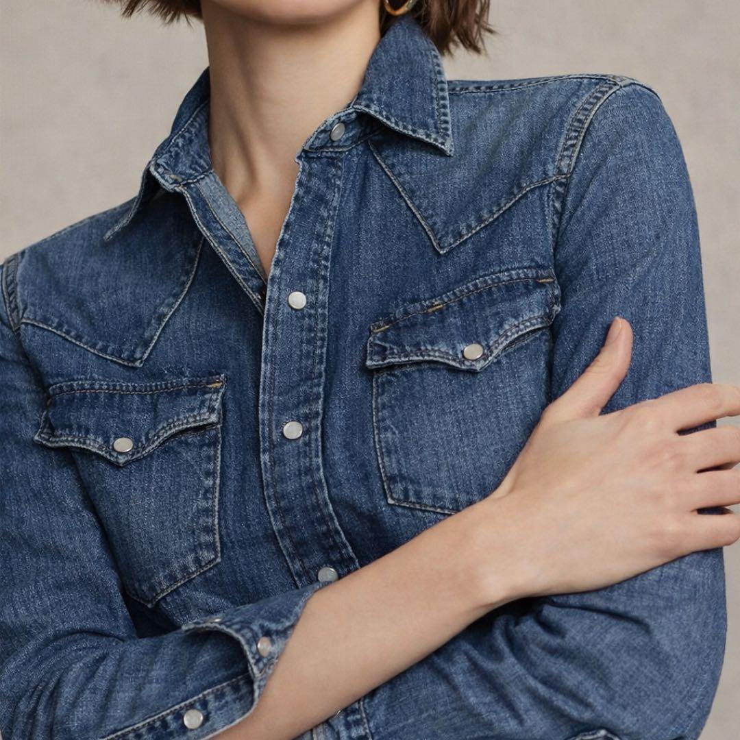 ラルフローレン ウエスタン ダンガリーシャツ デニム インディゴ サイズ4