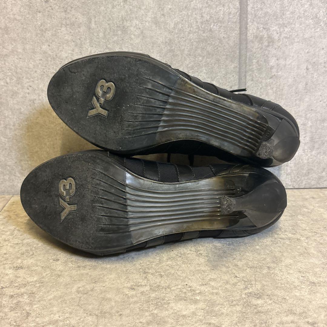 ヨウジヤマモト ハイヒールブーツ レースアップ　メッシュ レザー