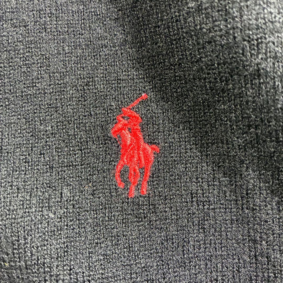 美品　90s　ポロバイラルフローレン　Vネック　セーター　ラムウール　ブラック