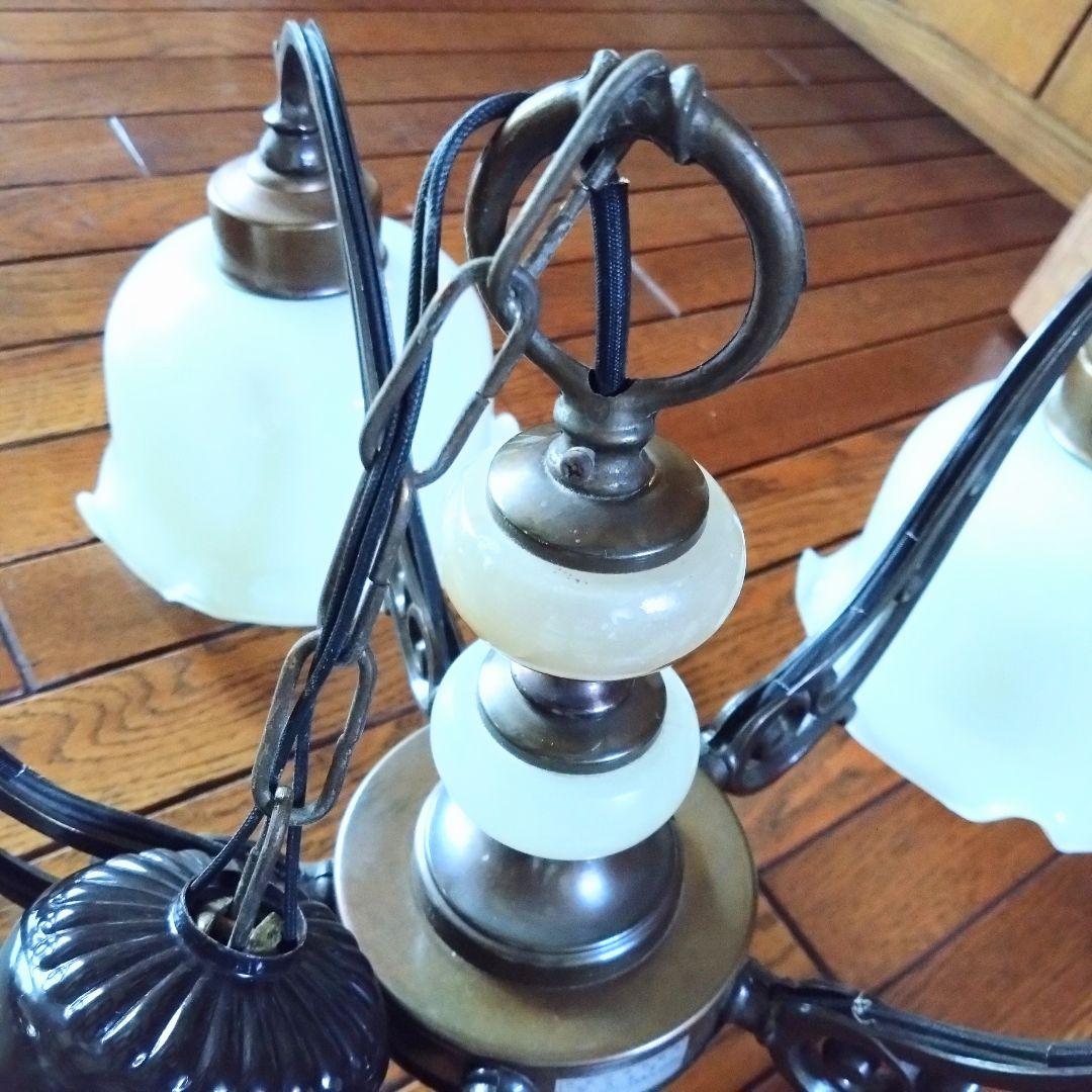 【ルパンヒデロウ様お取り引き品】フラワーモチーフ アンティーク シャンデリア