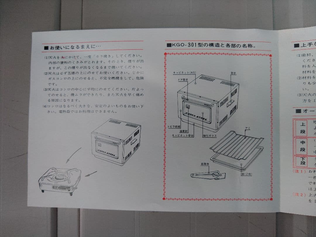 【未使用】コクサイ上置式　天火オーブン　 KGO-301 　昭和レトロ　キャンプ