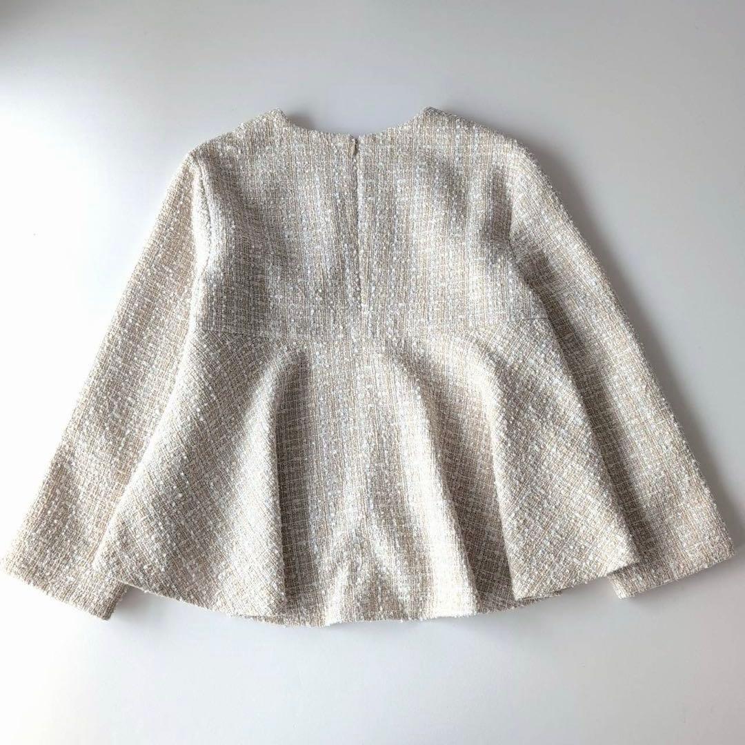 美品デミルクスビームス　バックフレア ツイードプルオーバー 40