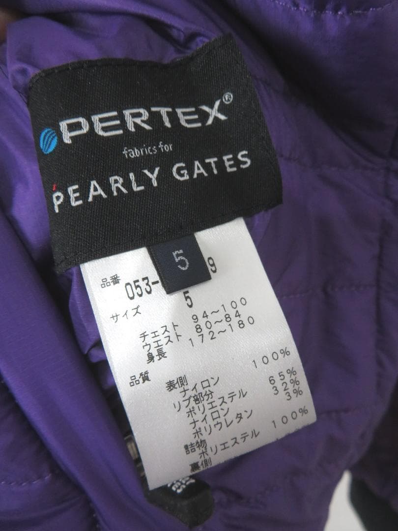 パーリーゲイツ パーテックス 中綿入り リバーシブル ジャケット 5 ベストにも