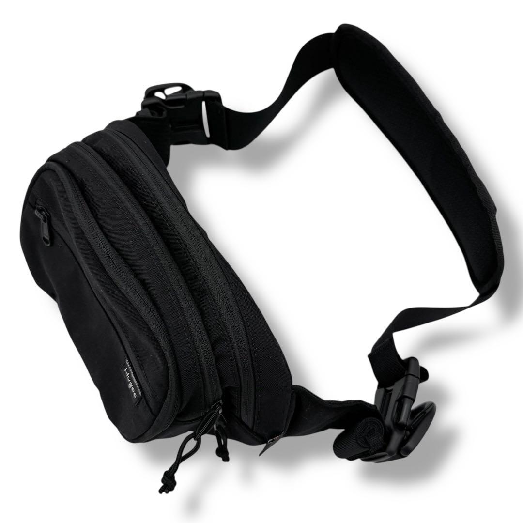 Hugoo 2way ヒップシート 抱っこ紐 ウエストポーチ ナイロン ブラック