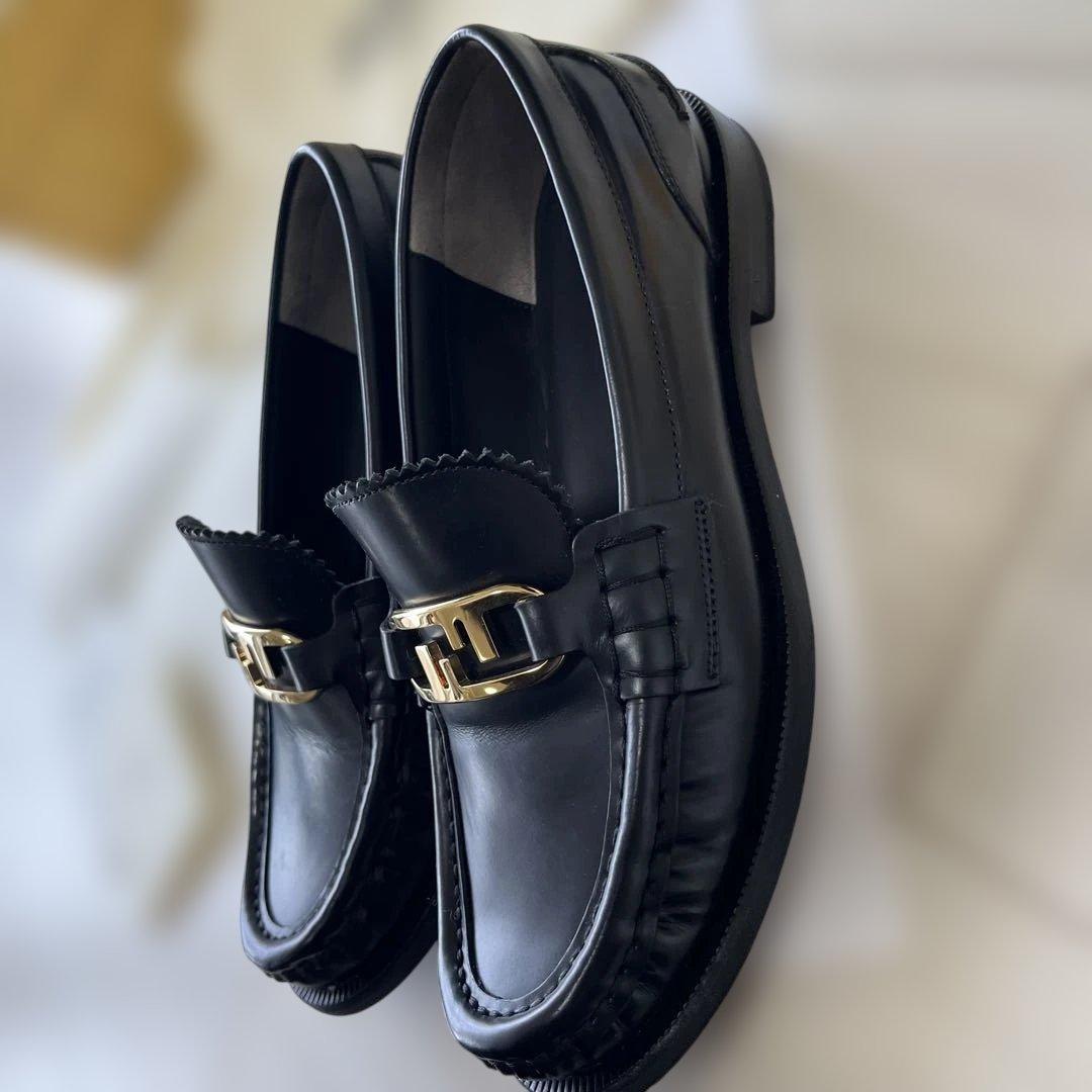 【レシート付】フェンディオーロック★ローファーゴールドサイズ35★22.5センチ