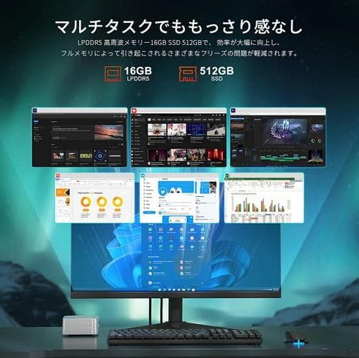 【新品】 ACEMAGIC ミニPC N100 メモリ16GB SSD512GB