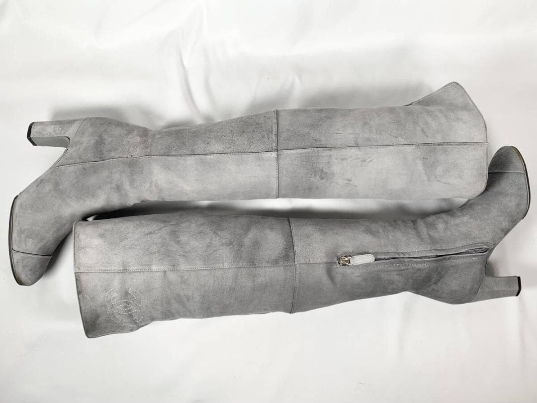【正規品】極美品 シャネル CHANEL スエード ロング ニーハイブーツ 37