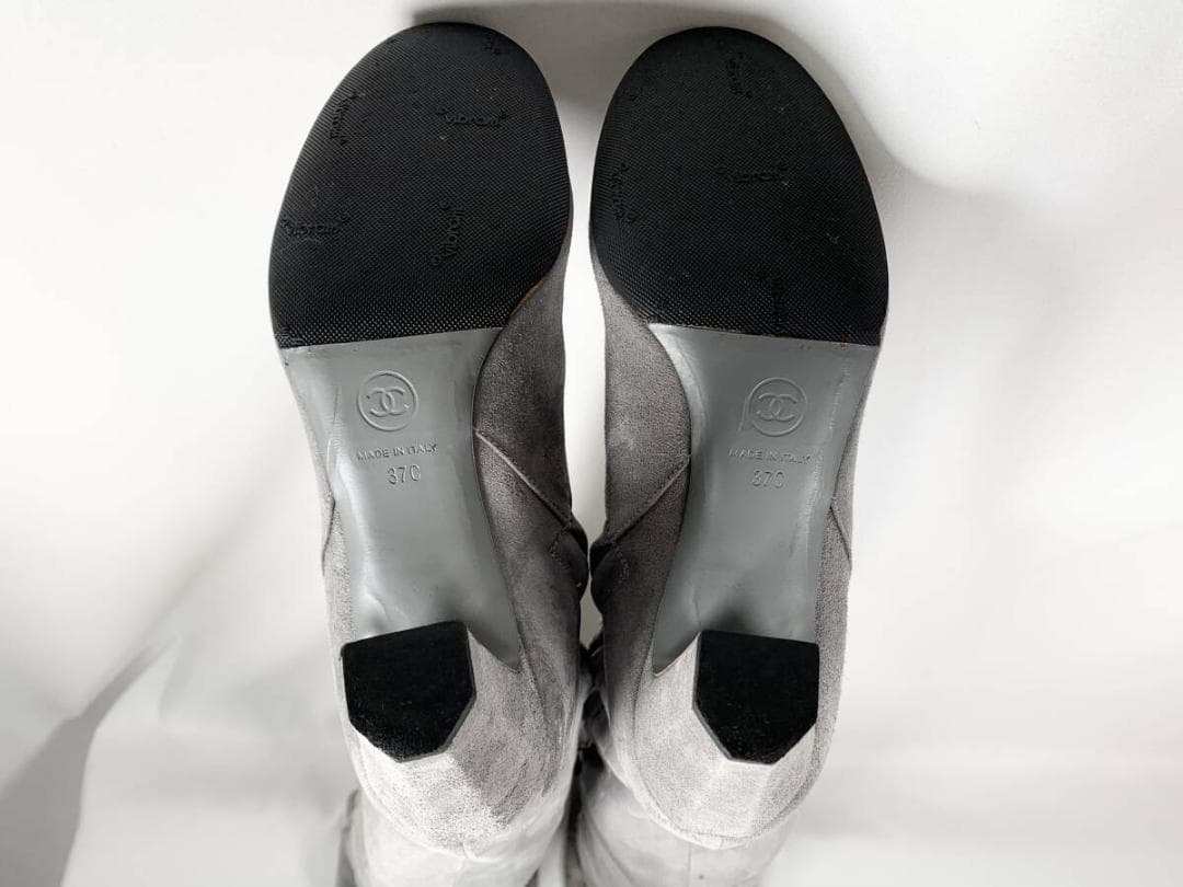 【正規品】極美品 シャネル CHANEL スエード ロング ニーハイブーツ 37