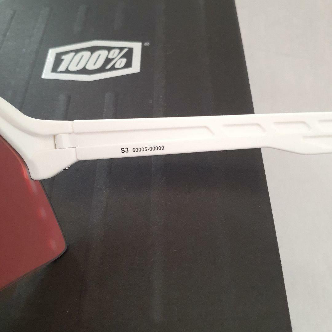 100% S3 ホワイト レッド ワンハンドレッド サングラス