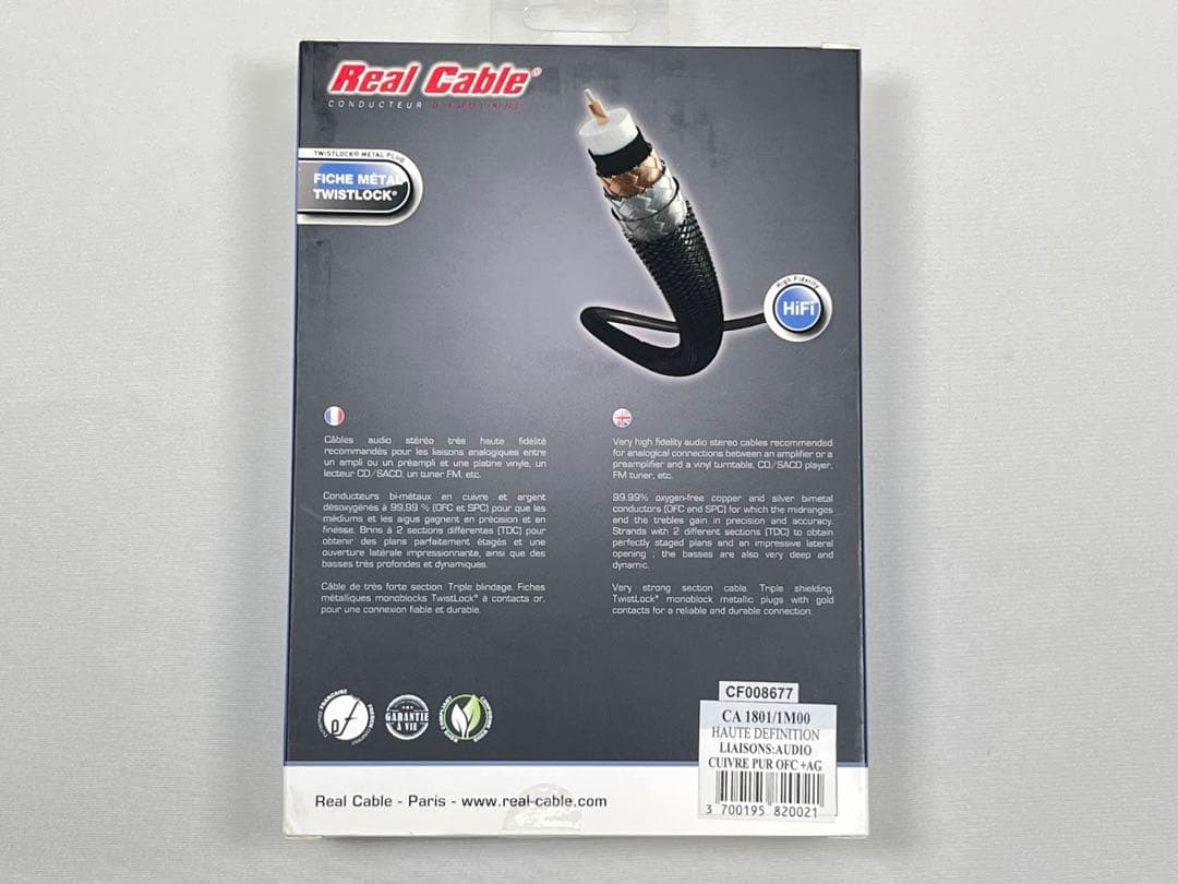 新品 REAL CABLE RCAケーブル 1.0m CA 1801/1.0