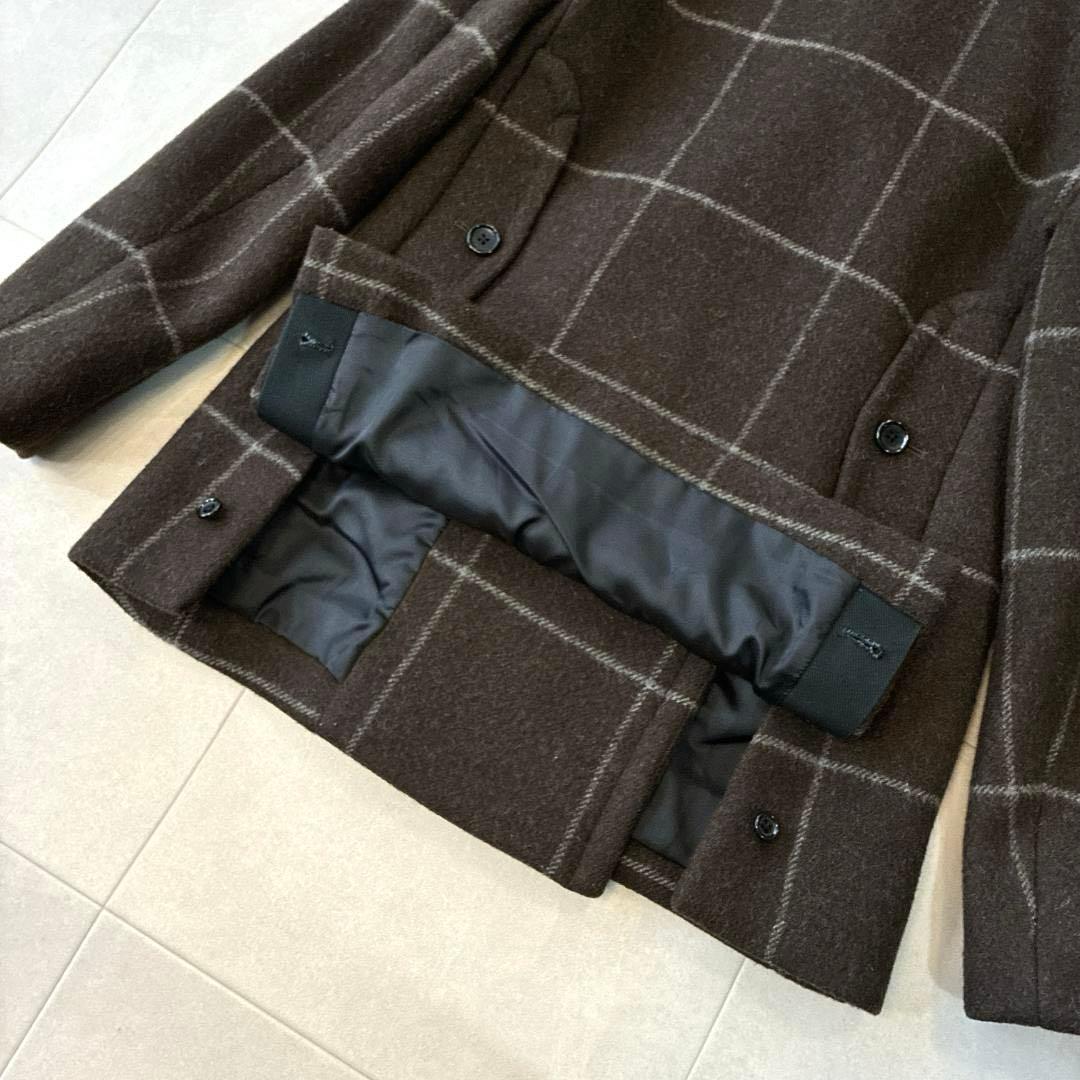 美品 COACH コーチ♡ウール メルトン Pコート ダブル ウインドウペン