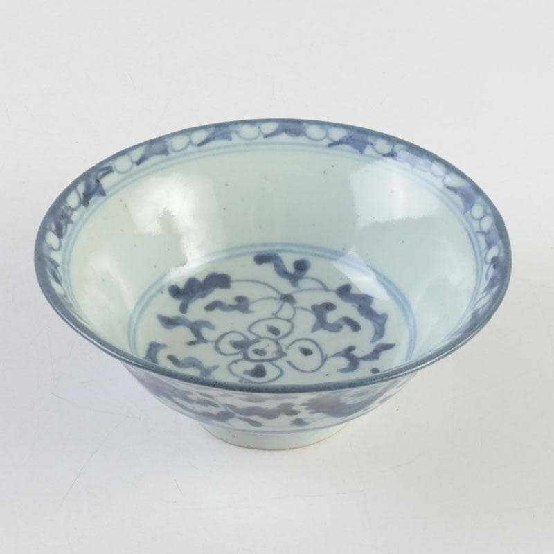 中国　呉須染付　花草文　鉢　時代箱付　C　9247