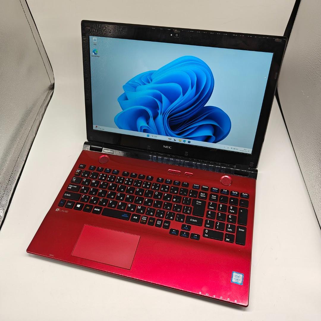 【LAVIE】NEC 高性能i7 SSD256GB 8GB レッド ノートPC
