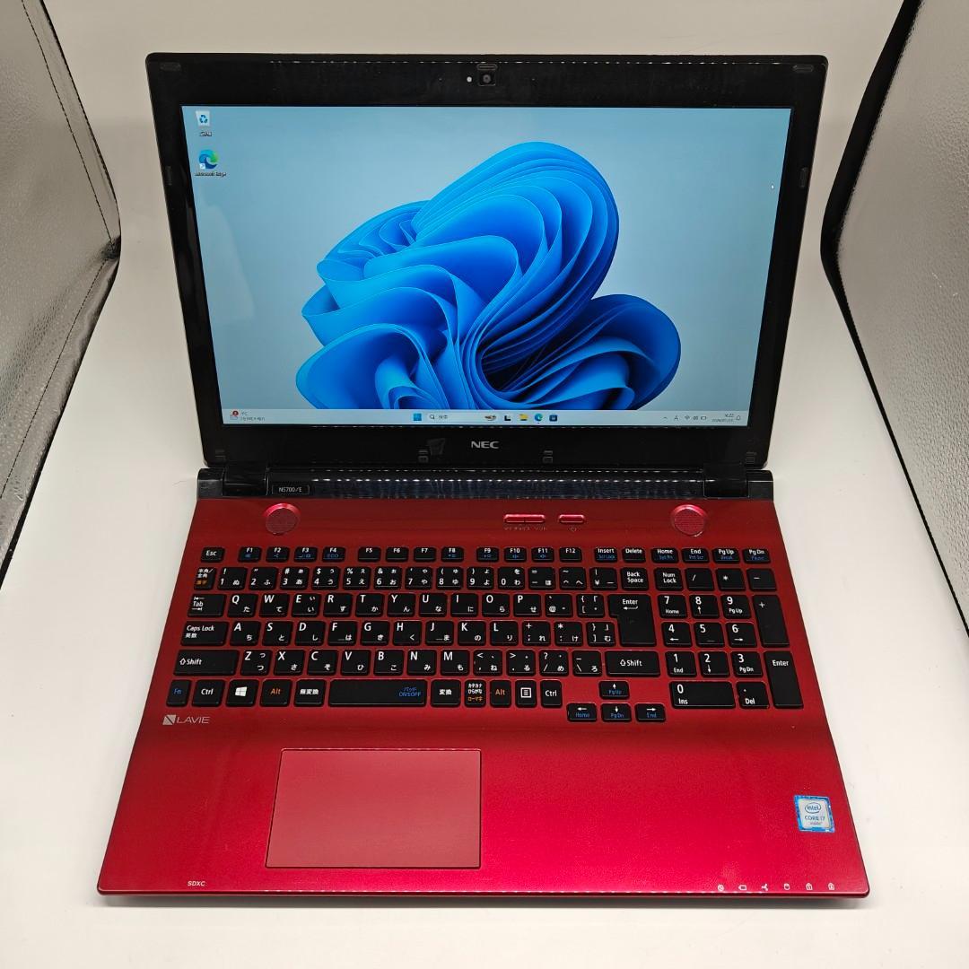 【LAVIE】NEC 高性能i7 SSD256GB 8GB レッド ノートPC
