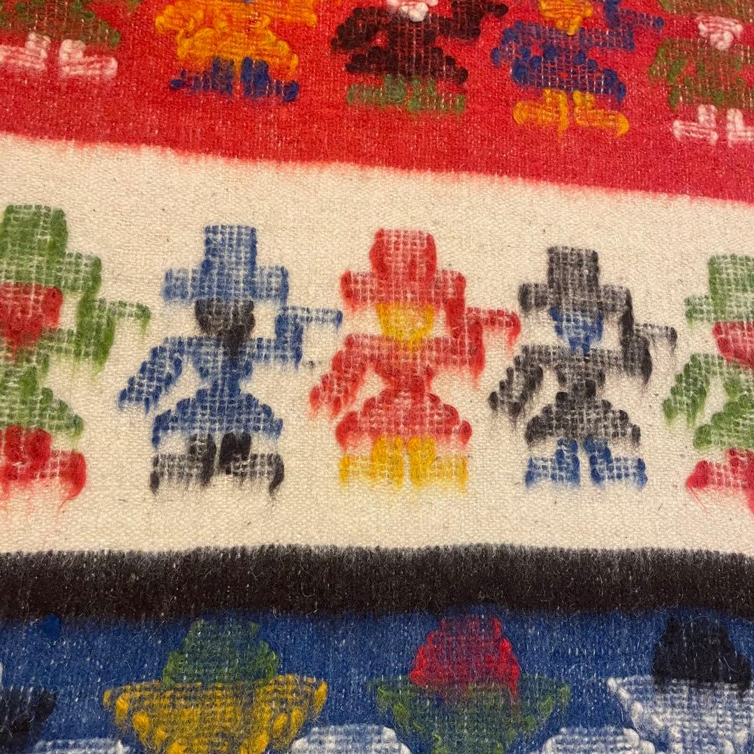 【ヴィンテージ】中米 手織りの多色ブランケット