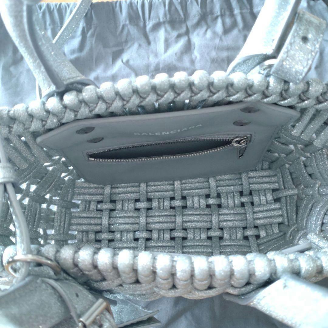 バレンシアガ　BALENCIAGA ビストロXXS シルバー　ラメ　バッグ