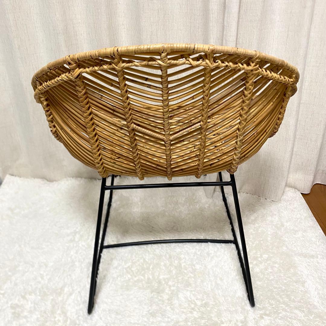 美品　フランフラン　ラタンチェア　カジュアルラウンジチェア　ナチュラル　家具