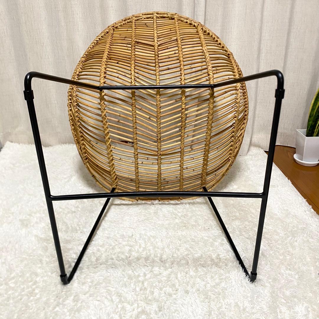 美品　フランフラン　ラタンチェア　カジュアルラウンジチェア　ナチュラル　家具