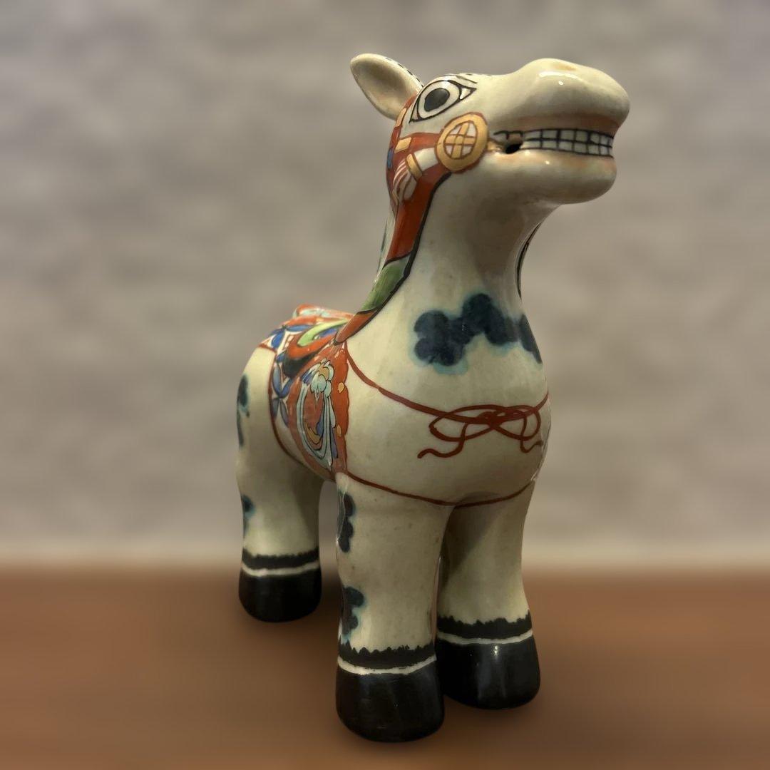 【午年に】有田焼 円左エ門窯 色絵 馬 置物 縁起物／インテリア