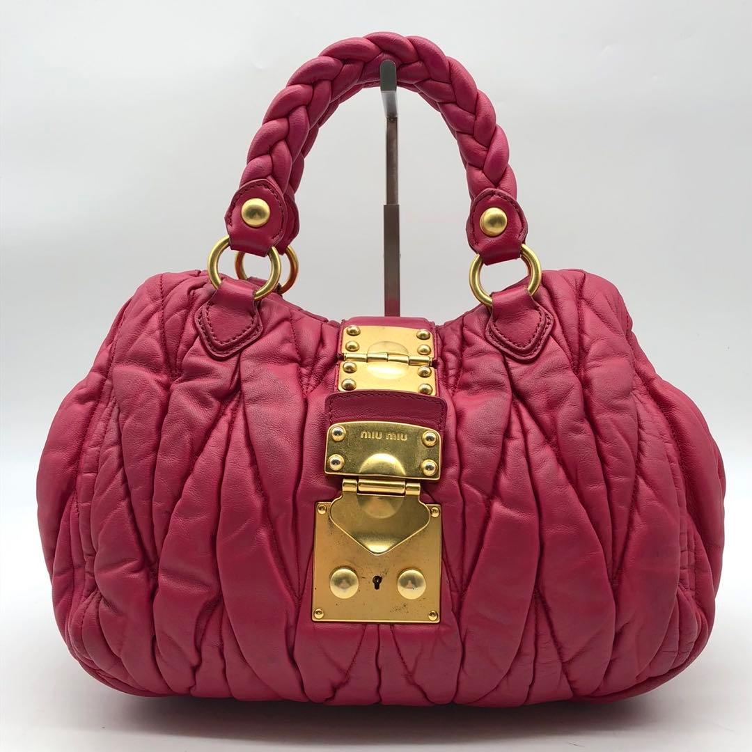 ✨人気✨ミュウミュウ ハンドバッグ 2way マテラッセ ゴールド金具 レザー