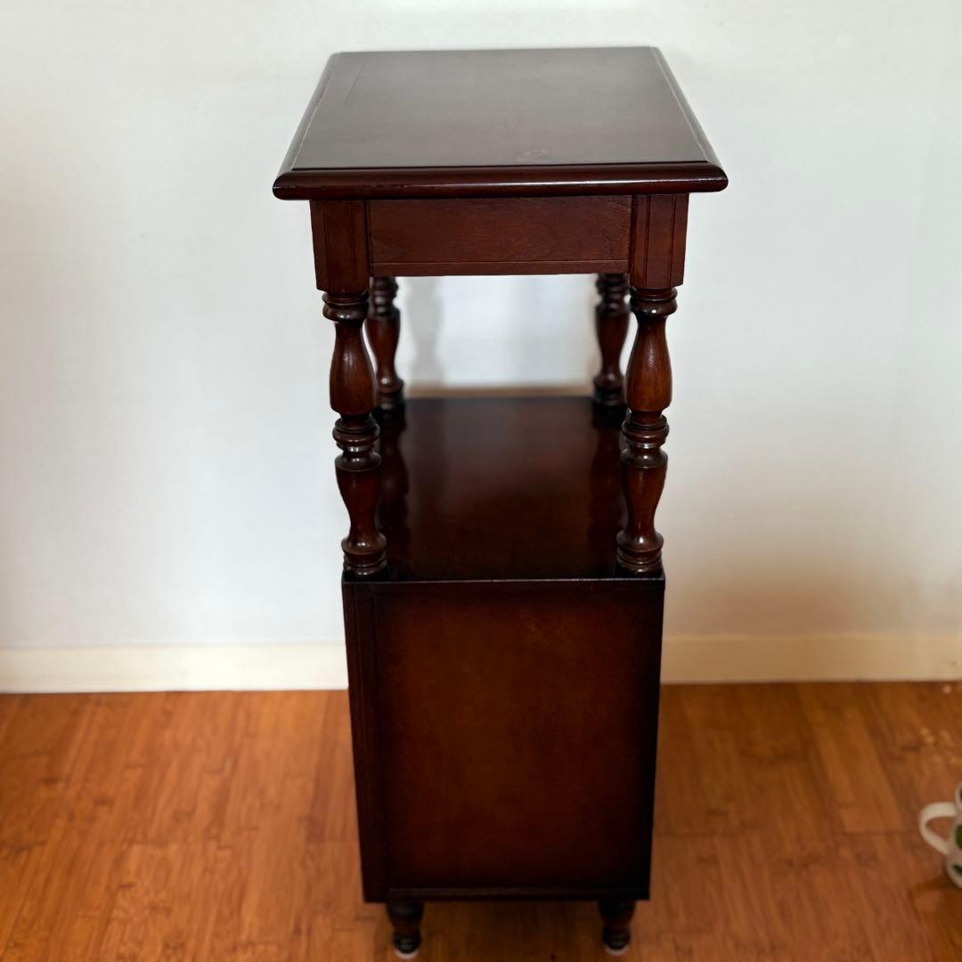 【 送料込み 】国産 ビンテージ 木製 ナイトテーブル 収納棚 引き出し付