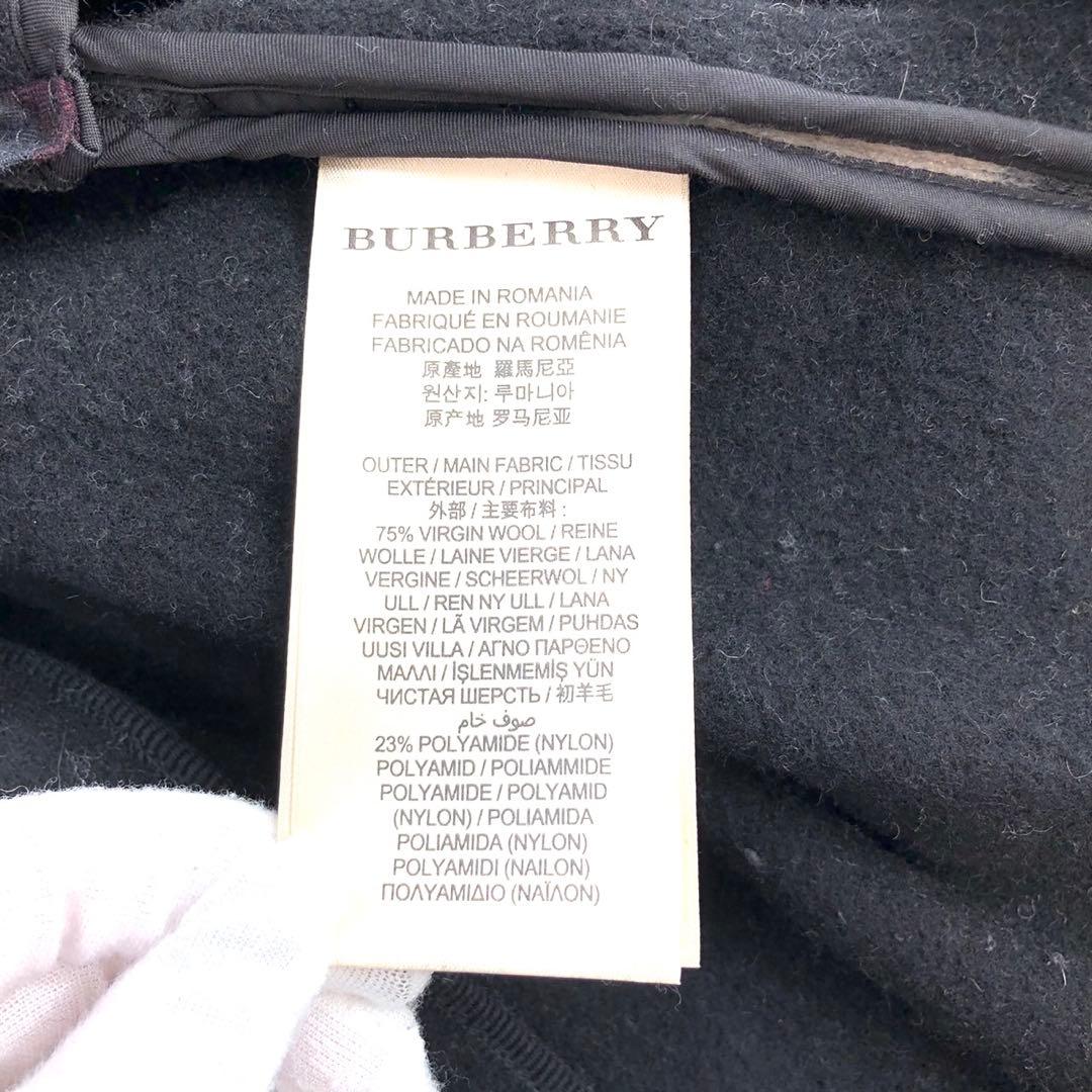 極美品✨️BURBERRY BRIT チェック ウール レザー ピーコート L