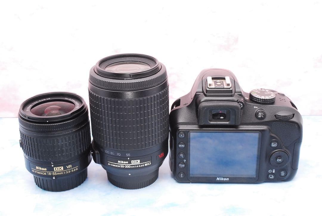 Nikon D3400☆一眼レフカメラ☆スマホ転送OK☆高性能標準＆望遠