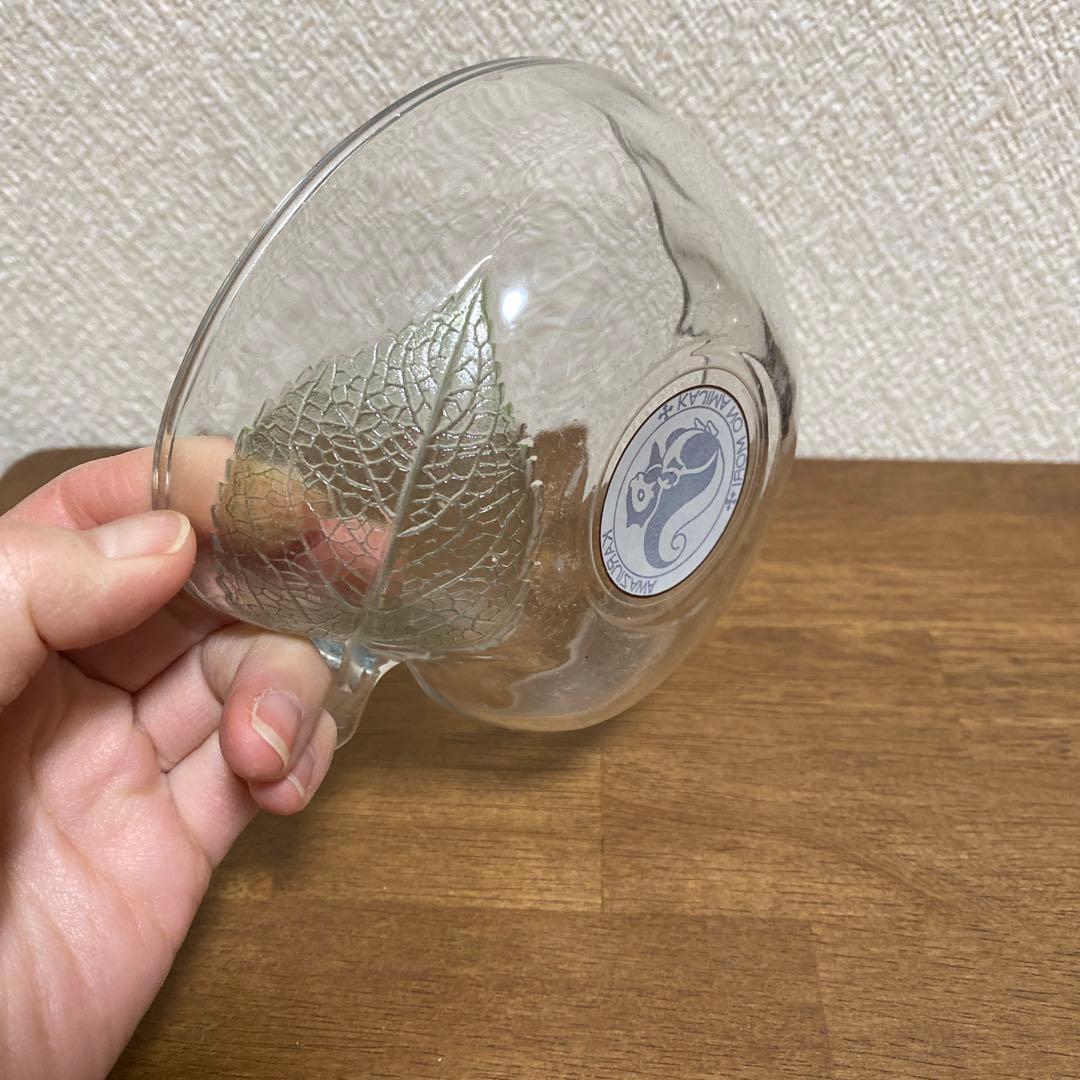 リンゴ型ガラス皿　アンティーク