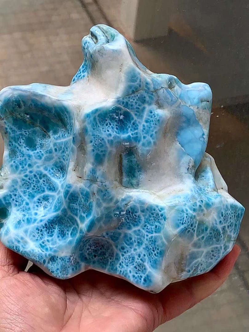 1027.2g 天然無処理　ラリマー  置物(原石)