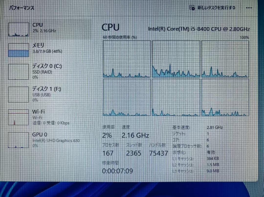 A12 保証付き Acer PC 第8代i5 /SSD256GB /win11