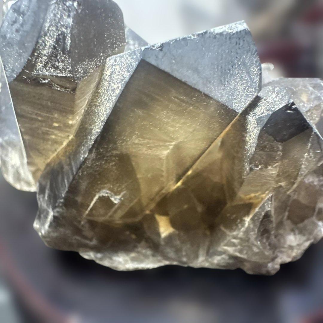 【高品質】スモーキークォーツ クラスター 2点セット 台座付