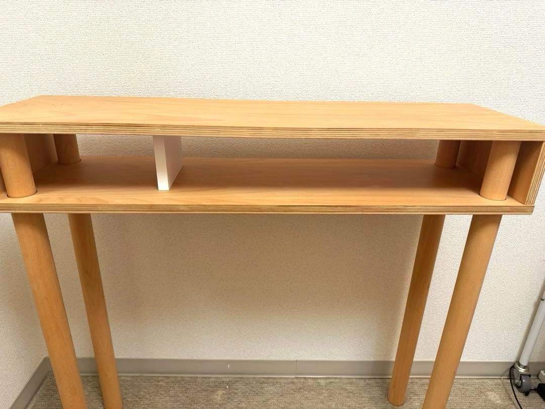 【イデアコ】ideaco 机 パソコン台 天然木 勉強机 キャビネット