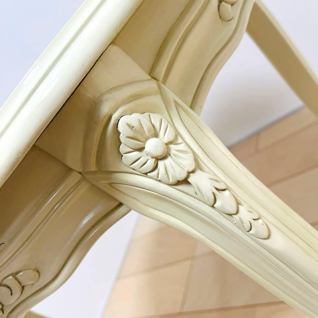 ロココ調　猫脚　ラウンド　ホワイト　テーブル　コーヒーテーブル　送料込み