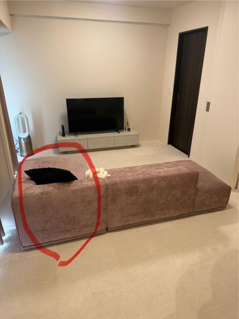 ①Francfranc フランフラン メーネ ソファ カウチ 2 R ピンク