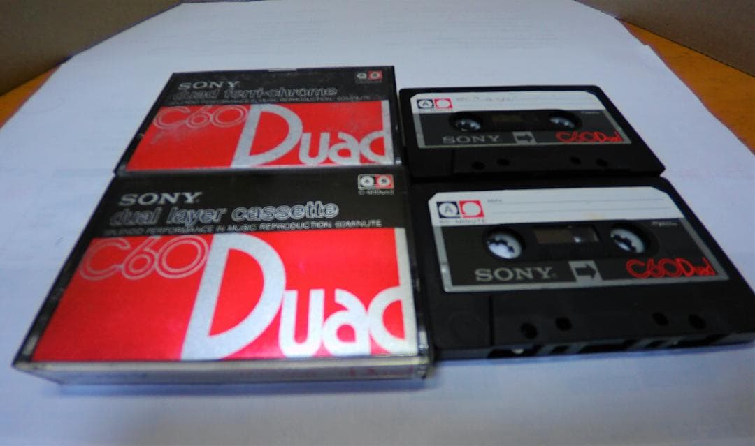 激レア／使用済内容消去済：SONYの高級Duadカセットテープ60分２ケース