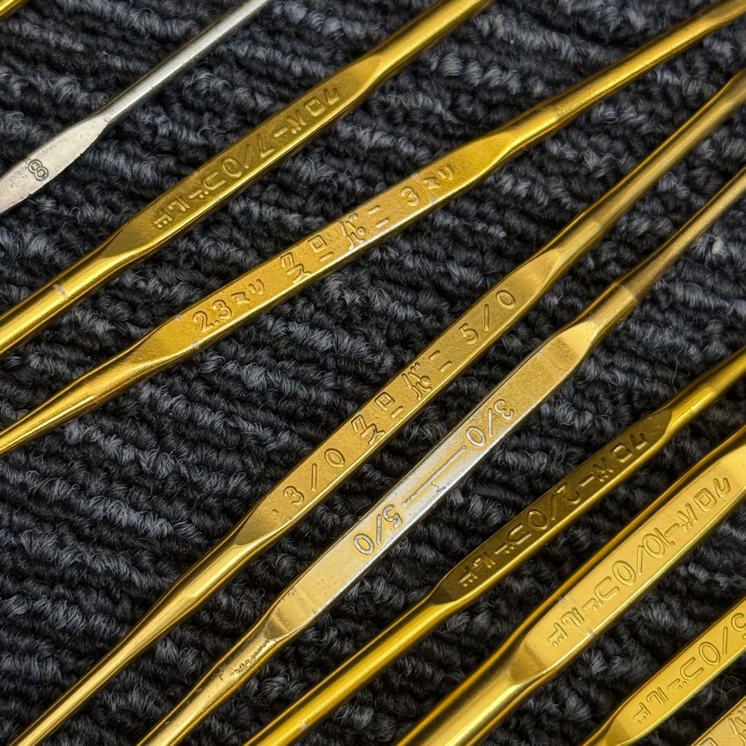 希少 レトロ Clover クロバー かぎ針 レース針 20本セット フルセット