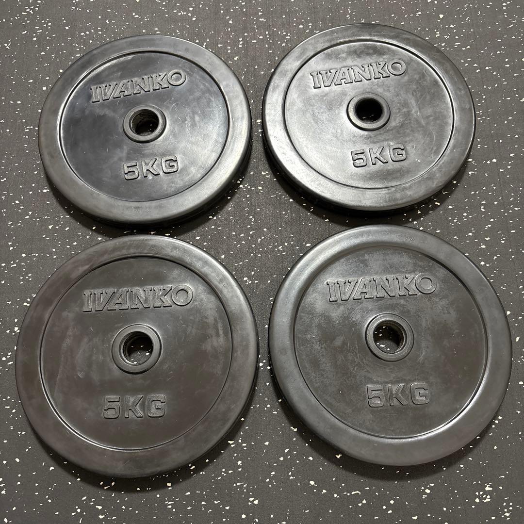 IVANKO ラバーダンベルプレート 5kg 4枚セット Φ28mm ④