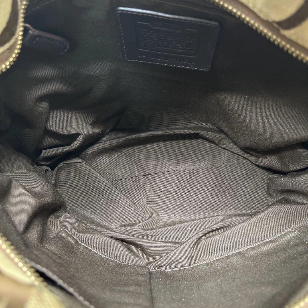 美品 COACH コーチ シグネチャー ターンロック ブラウン10619