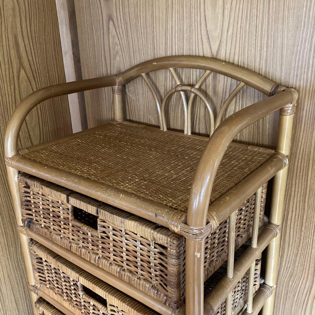 籐　ラタン　収納　7段