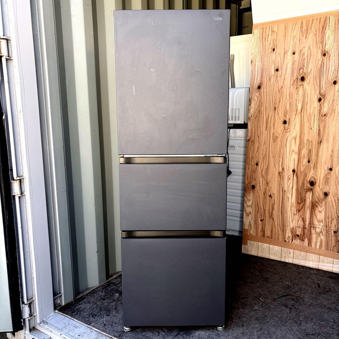 運搬取付無料！チャコールブラック純正Haierおしゃれスリム冷蔵庫！完動超美品！