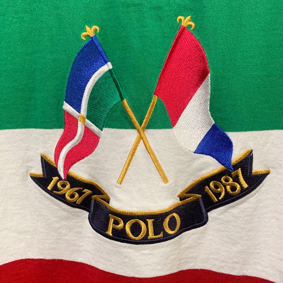 POLO RALPH LAUREN ポロラルフローレン L クロスフラッグ 刺繍
