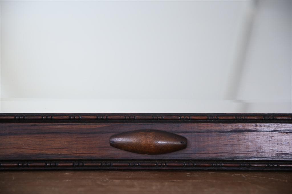 英国アンティーク木製カッティングミラー/壁掛け鏡オクタゴン八角形(88-215)