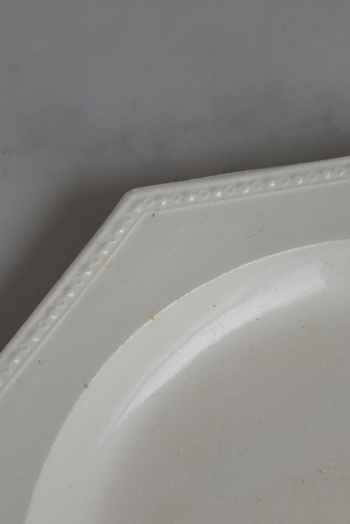 美品1804年　初期ショワジー　ファイアンスフィーヌ　オクトゴナル　デセール平皿