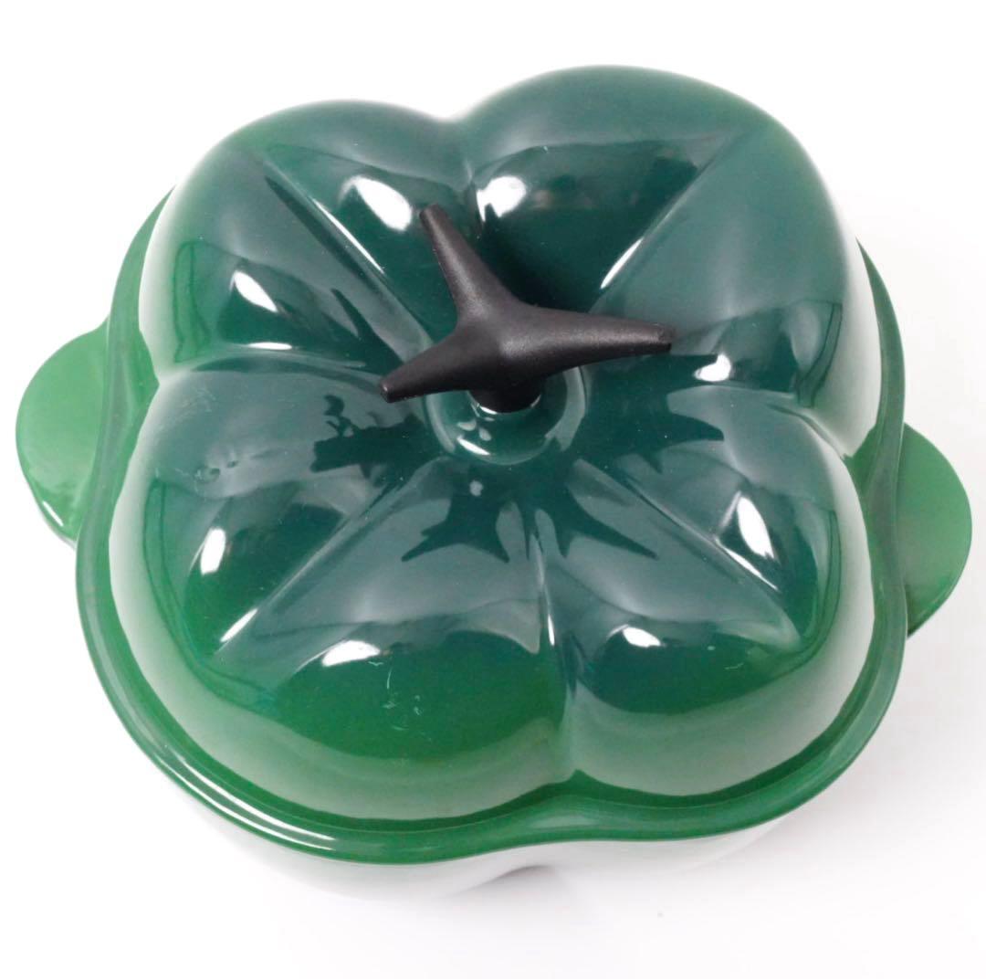 【美品】LE CREUSET　ピーマンココット　グリーン　18cm ビンテージ