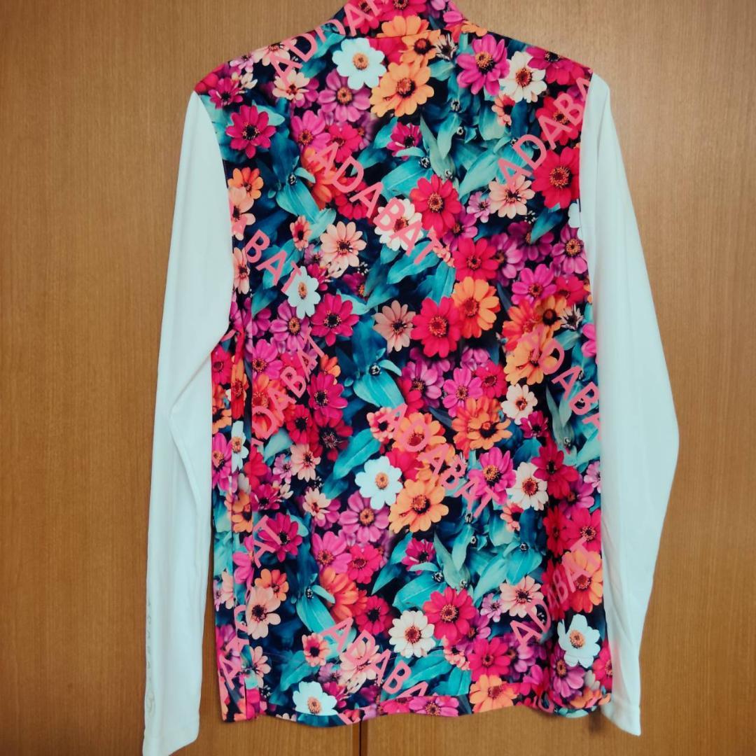 adabat アダバット 接触冷感 撥水 UVカット 花柄ハイネックシャツ M