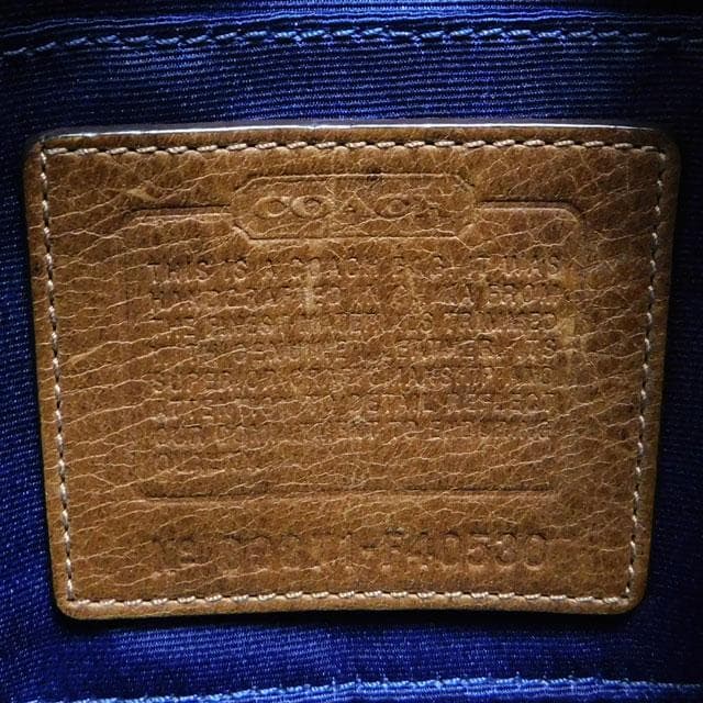 COACH コーチ ミニハンドバッグ パッチワーク デニム 青 F40530