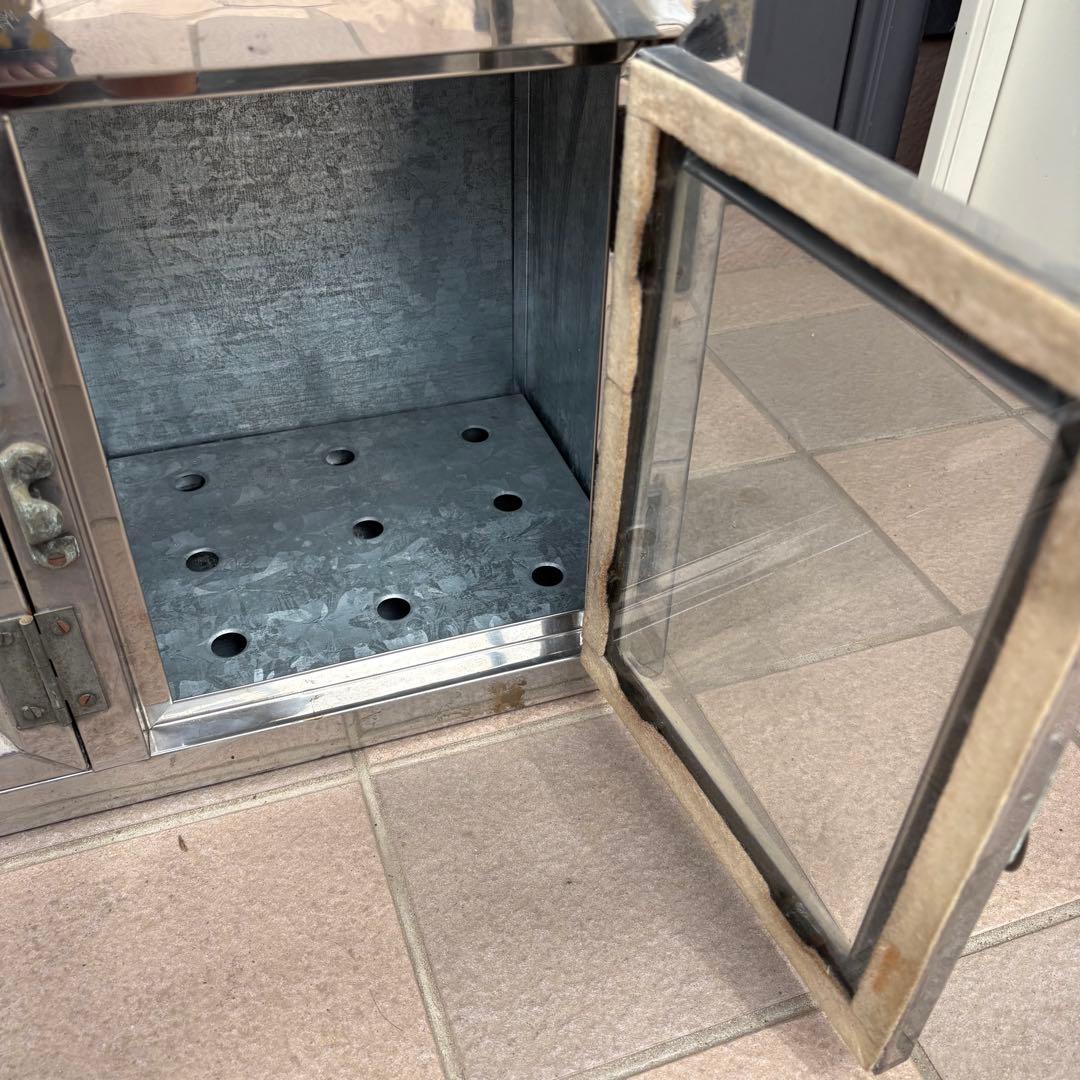 ビンテージ　ブリキ菓子ケース　昭和レトロ　ショーケース　古道具　古家具